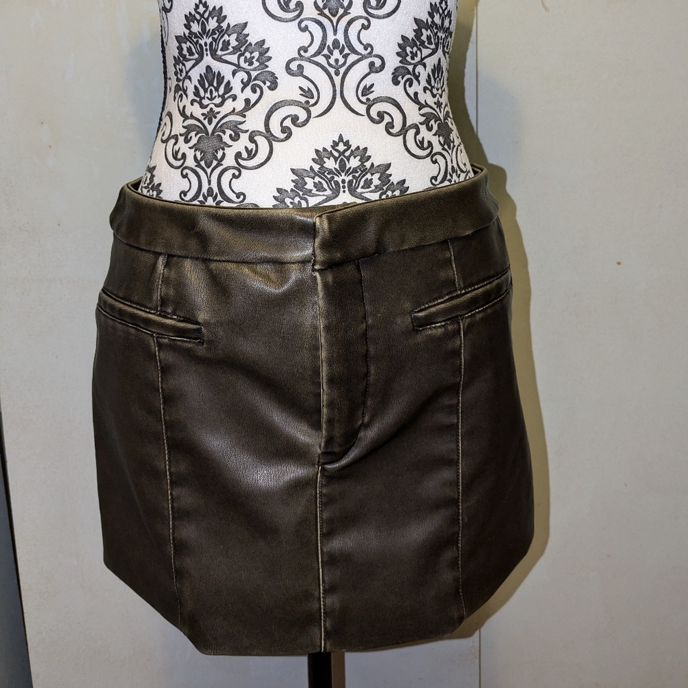Zara Faux Leather Mini Skirt M